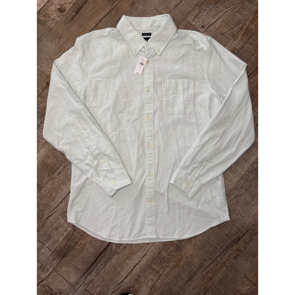 Gap‎ Mens Standard Fit Stretch Button Down Shirt Mint Green Oxford Large NWT